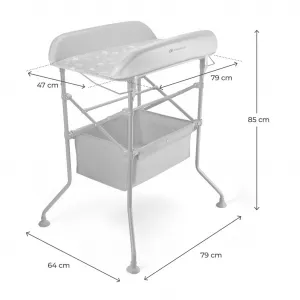Prebaľovací pultík s vaničkou Kinderkraft Bubbly Grey
