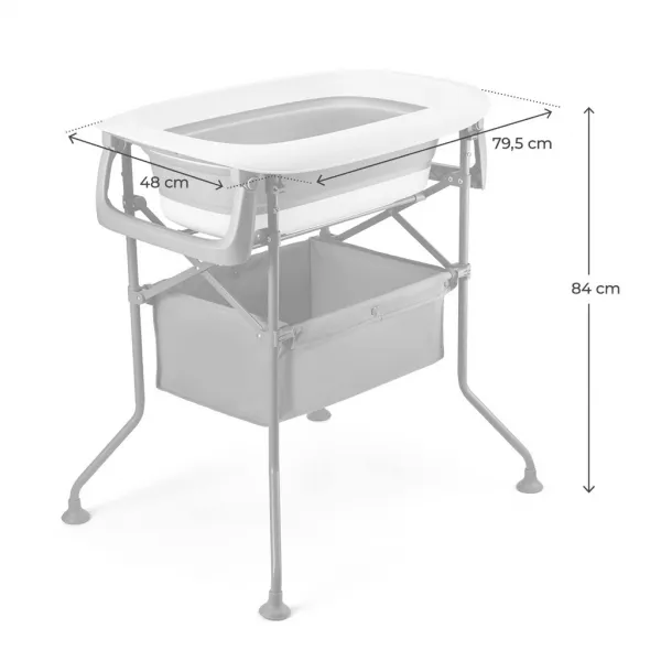 Prebaľovací pultík s vaničkou Kinderkraft Bubbly Grey