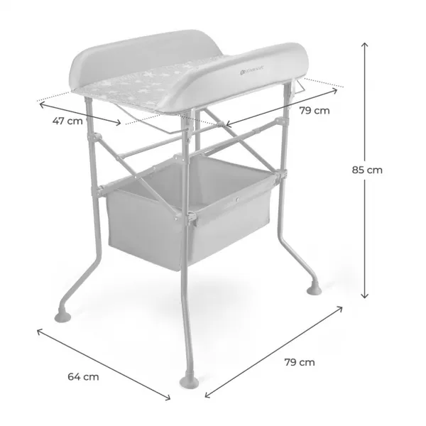 Prebaľovací pultík s vaničkou Kinderkraft Bubbly Grey