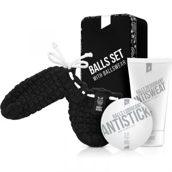 Angry Beards Antisweat & Antistick Balls Set darčeková sada pre mužov
