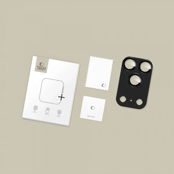 Tech-Protect CamFull Fit+, sklíčko pre objektív fotoaparátu, iPhone 17 Pro Max, čierne