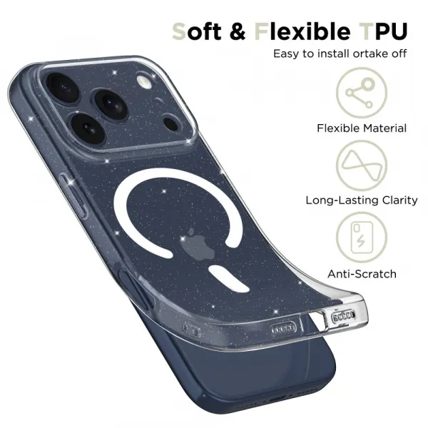 Tech-Protect Flexair MagSafe, iPhone 17 Pro Max, glitter