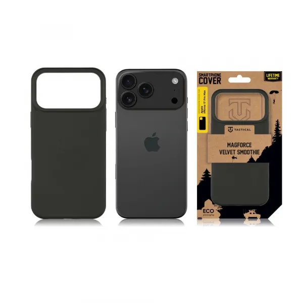 Tactical MagForce Velvet Smoothie kryt, iPhone 17 Pro Max, tmavo šedý
