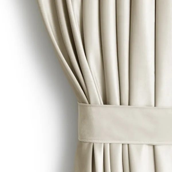 Záves AmeliaHome Velvet s multifunkčnou páskou svetlo béžový, veľkosť 140x270