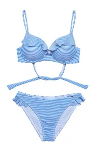 Modré bikiny s volánikmi