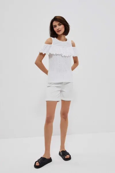 White plain shorts Moodo