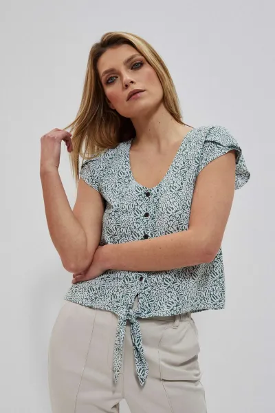 Marisse Patterned Shirt Blouse L-Ko-3731 Forest
