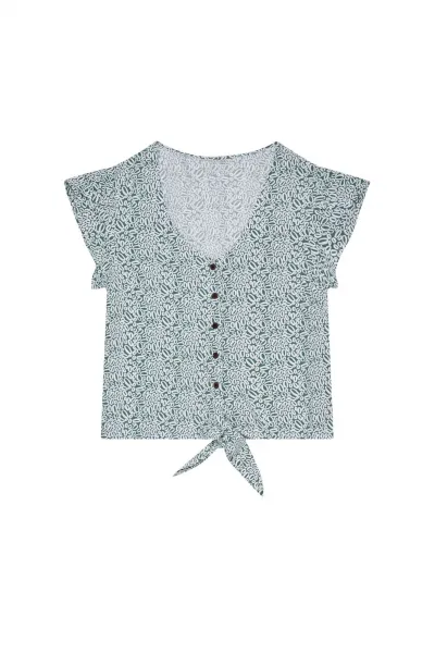 Marisse Patterned Shirt Blouse L-Ko-3731 Forest