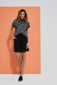 Marisse High-Waisted Viscose Shorts L-Sh-3719 Black