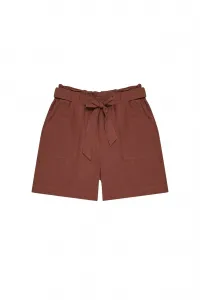 Marisse Plain Cotton Shorts L-Sh-3727 Cold Brown