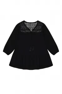 Marisse Viscose Shirt With Fringes L-Ko-3719 Black