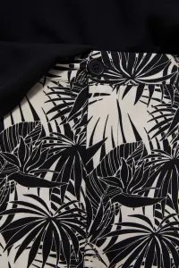 Marisse Tropical Print Shorts L-Sh-3725 Black