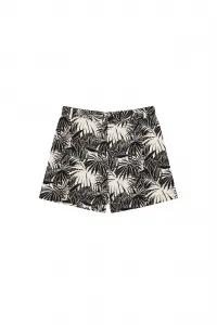 Marisse Tropical Print Shorts L-Sh-3725 Black