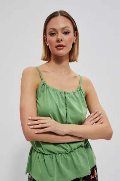 Marisse Cotton Tank Top L-Ts-3845 Palm