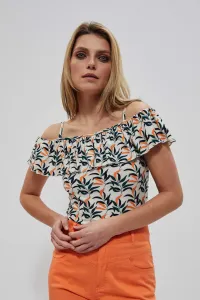 Marisse Strappy Blouse With Ruffles L-Ts-3773 L.Beige