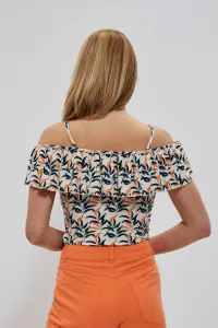 Marisse Strappy Blouse With Ruffles L-Ts-3773 L.Beige