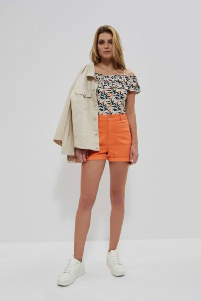 Marisse Strappy Blouse With Ruffles L-Ts-3773 L.Beige