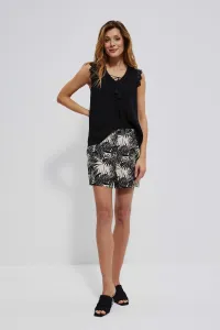 Marisse Tropical Print Shorts L-Sh-3725 Black