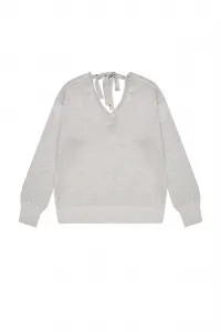Marisse Sweater With A Neckline At The Back L-Sw-3704 Silver