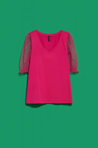 Marisse Short Blouse L-Ts-4000 Pink/Blue