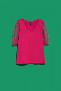 Marisse Short Blouse L-Ts-4000 Pink/Blue