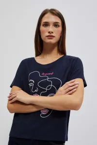 Marisse Women's T-Shirt L-Ts-4047 Navy
