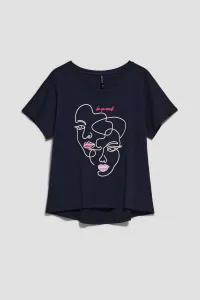 Marisse Women's T-Shirt L-Ts-4047 Navy