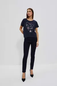 Marisse Women's T-Shirt L-Ts-4047 Navy