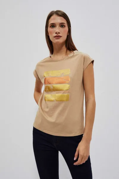 Marisse Women's T-Shirt L-Ts-4038 D.Beige