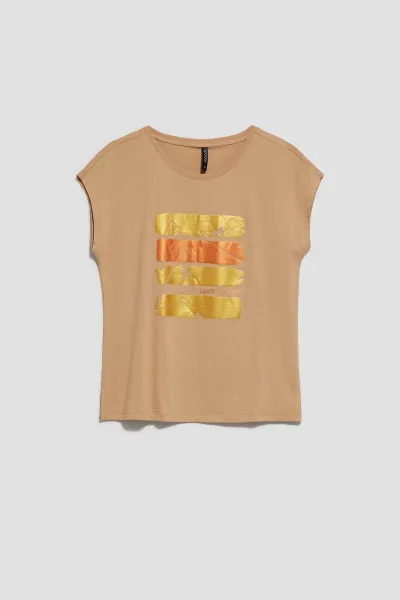 Marisse Women's T-Shirt L-Ts-4038 D.Beige