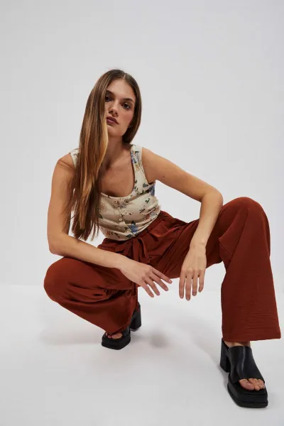 WOMEN'S TROUSERS L-SP-4013 BROWN