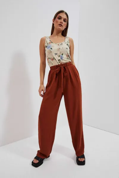 WOMEN'S TROUSERS L-SP-4013 BROWN
