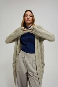Marisse Long Cardigan With Pockets, Sand Color