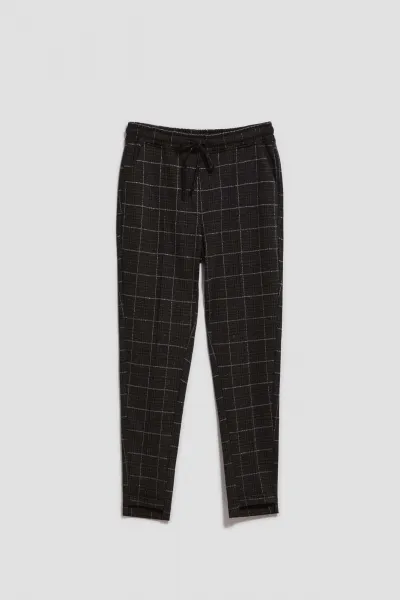 Marisse Black Checkered Trousers