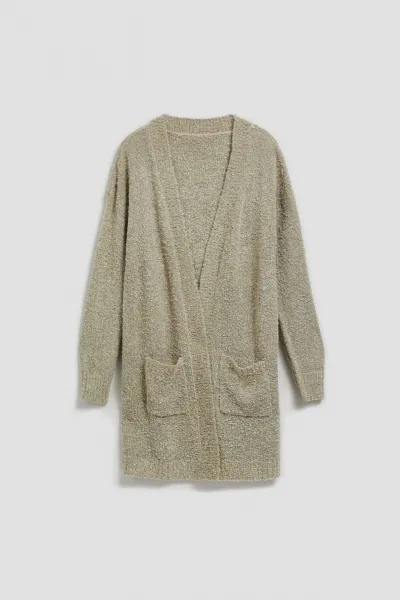 Marisse Long Cardigan With Pockets, Sand Color