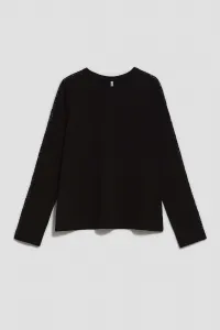 Marisse Black Blouse With Lace On The Sleeves