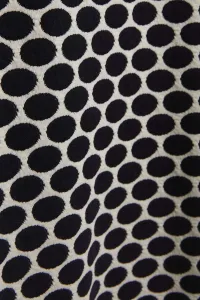 Marisse Blouse With A Geometric Pattern, White And Navy Blue