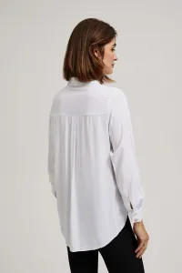 Marisse White Shirt With Decorative Buttons On The Neckline And Sleeves
