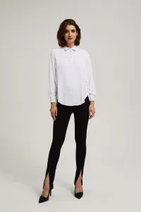 Marisse White Shirt With Decorative Buttons On The Neckline And Sleeves