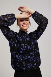 Marisse Black Floral Pattern Shirt