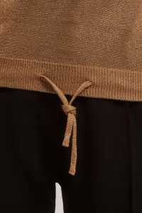 Marisse Sweater With Metallic Thread And Tie