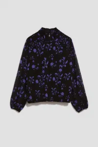 Marisse Black Floral Pattern Shirt