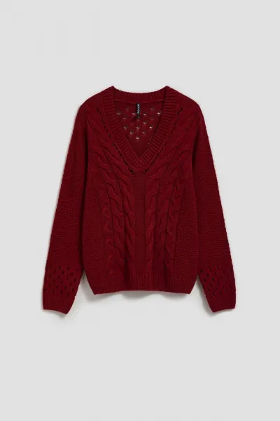 Marisse Sweater With Openwork Sleeves