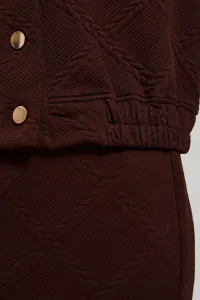 Marisse Brown Blouse With Decorative Buttons