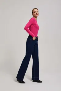 Marisse Mid-Rise Wide-Leg Jeans In Navy Blue