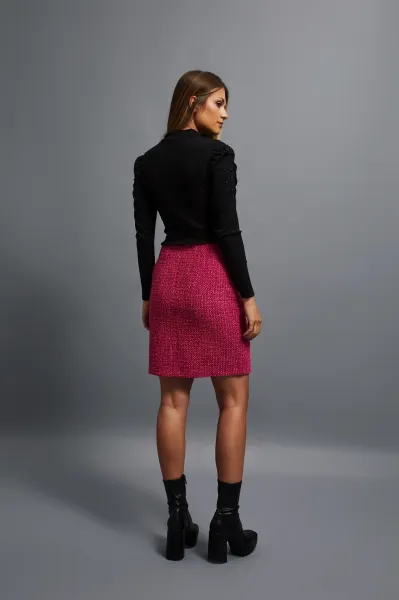 Marisse Pink Tweed Skirt