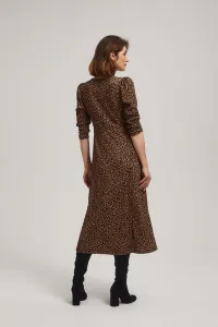 Marisse Brown Leopard Print Midi Dress