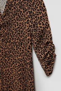 Marisse Brown Leopard Print Midi Dress