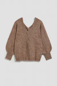 Marisse Dark Beige V-Neck Sweater