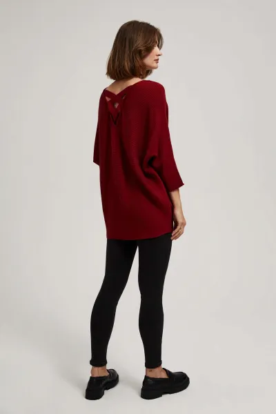 Marisse Burgundy Batwing Sweater